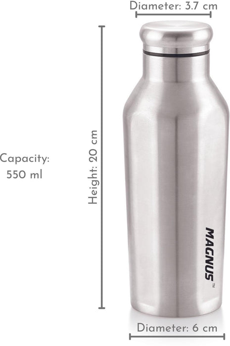 Magnus Sporty Single Wall Stainless Steel Bottle for Men & Women (BPA Free, Leakproof)