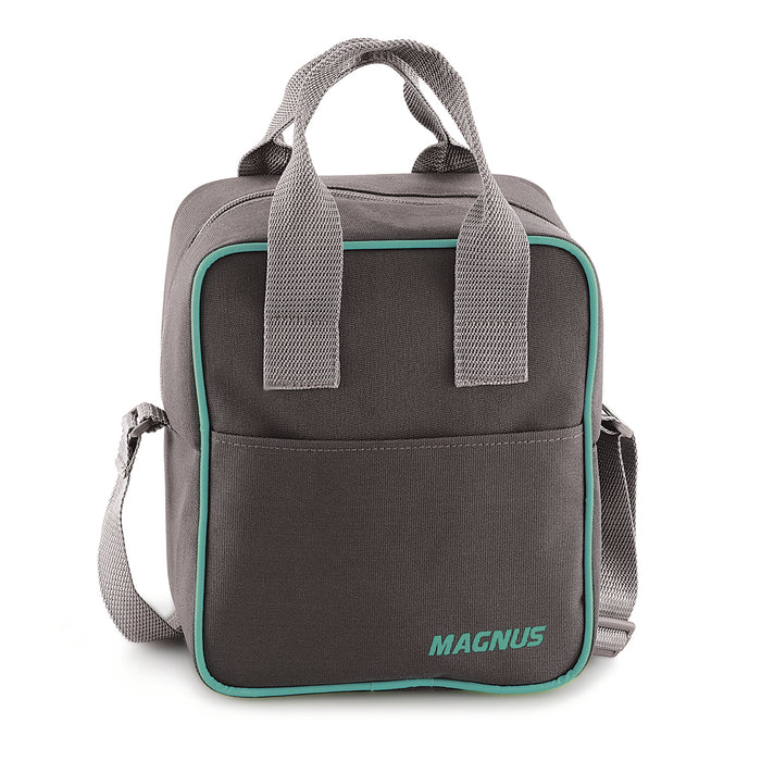 Magnus G-Lock Solid Lunch Box with Vertical Pouch & Detachable Clip, 3+1 Square Glass Containers 320 ML