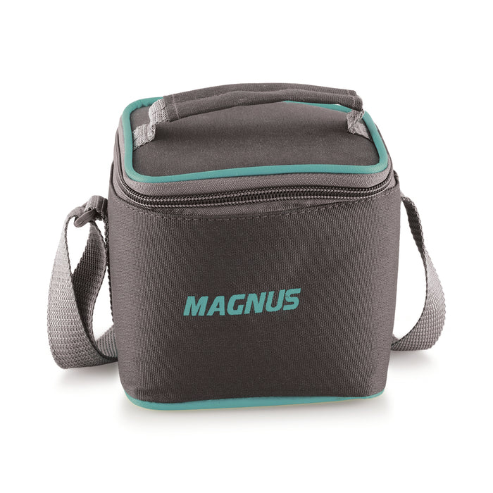 Magnus G-Lock Solid Lunch Box with Vertical Pouch & Detachable Clip, 2 Square Glass Containers 320 ML