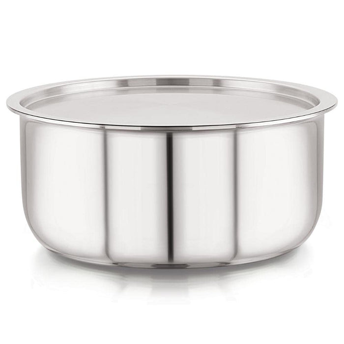 Magnus Triply Stainless Steel Tope with Stainless Steel Lid and Induction Bottom, 22 cm|4.15 L, Silver|Use for Home, Kitchen and Restaurant - Easy to Clean and Dishwasher Oven Safe