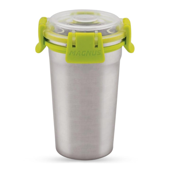 Magnus Stainless Steel Matte Klip Lock Tumbler with Lid and Straw - 350ml | Leak-Proof & Airtight Tumbler - Ideal for Travel, Office, Kids | Perfect for Juice, Buttermilk