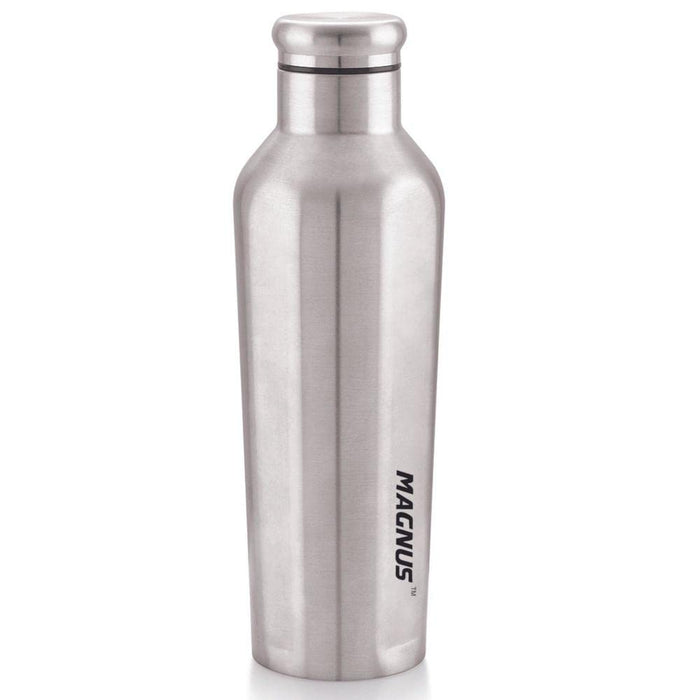 Magnus Sporty Single Walled Stainless Steel Water Bottle for School/Office/Picnic, Silver, 900 ml