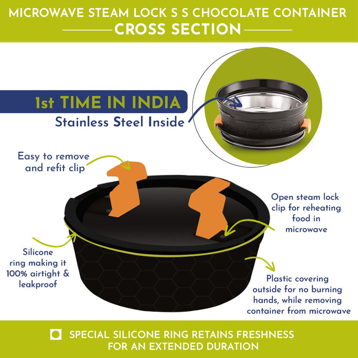 Microwave Safe Stainless-Steel Steam Lock Containers