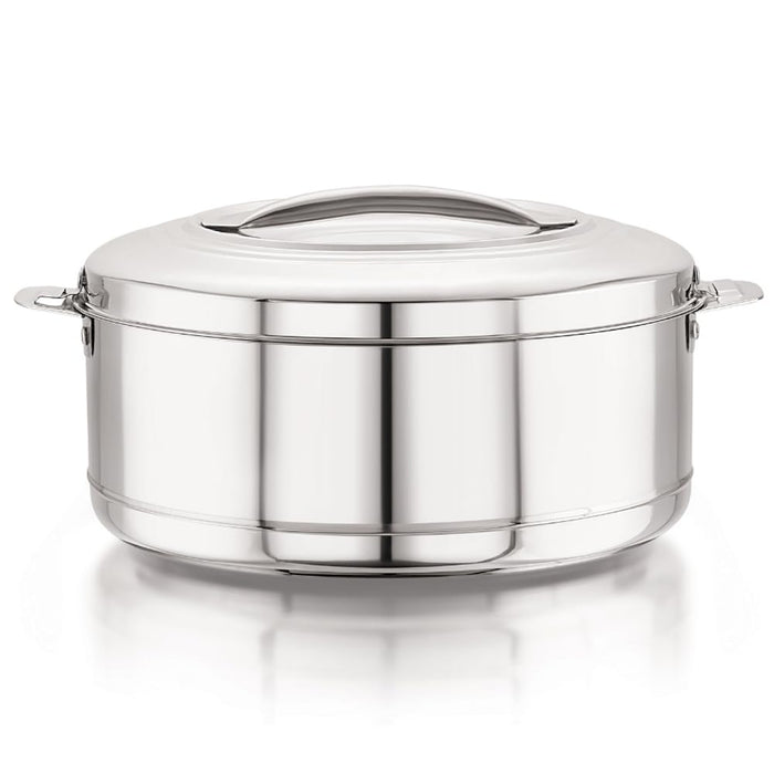 Magnus Rio Hot & Cold Double Walled Stainless Steel Casserole with Lid for 5000 ML, Silver | PU Insulated | Hot & Cold | Hygiene | Odourless | Stylish Design | Versatile Use for storing Rice-Gravy-Roti