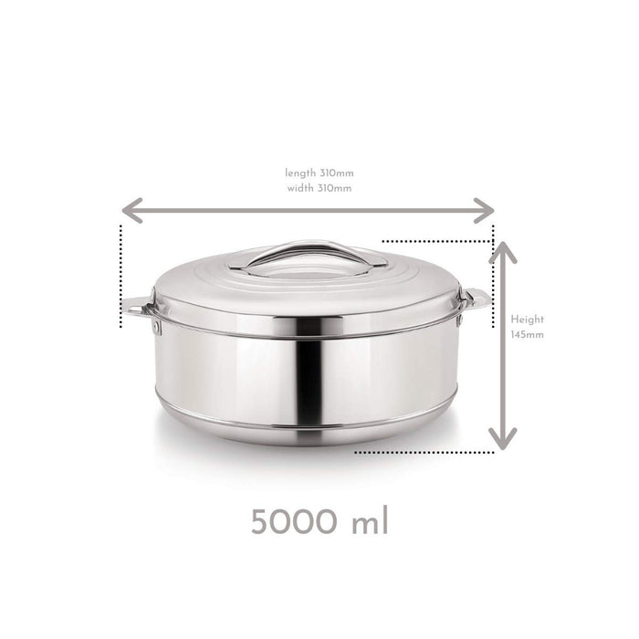 Magnus Rio Stainless Steel Casserole with Stainless Steel Lid - Set of 2 (3000 ml + 5000 ml)