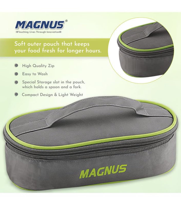 Magnus Olive-2 Stainless Steel Lunch Box for Kids, Lunch Boxes for Office Men - Leak-Proof Containers, Insulated Carry Case, Airtight Food Storage for School, Office, Picnic