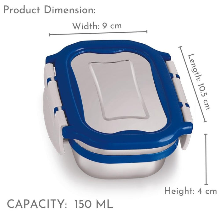 Magnus Spike Kids SP Blue Lunchbox - 800ml Stainless Steel Tiffin & 150ml Container | Airtight, Leakproof Lunch Box | Easy Carry for Boys & Girls | Lunch Box for Kids & Office Men