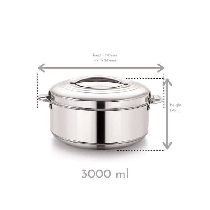 Magnus Rio Stainless Steel Casserole with Stainless Steel Lid - Set of 2 (3000 ml + 5000 ml)