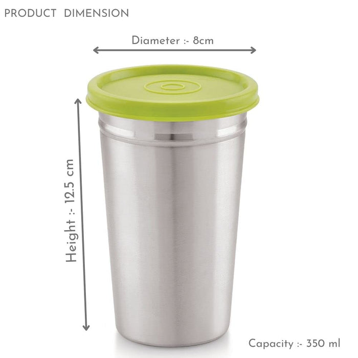 Magnus Easy Lock Tumbler |350 ml| 100% Spill-Proof & Airtight Stainless Steel Tumblers | Suitable for Adults, Kids, and Toddlers|Easy to Handle, Sleek & Poratble. (Pack of , Silver, Steel)