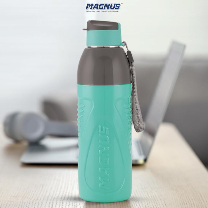 Magnus HyDrive 600 Sports Water Bottle - Insulated Bottle with Flip Lid, Leakproof Designed Bottle for Summer,Freezer-Friendly,Perfect for Kids & Adults for Office & School (Teal Blue, 580ml)