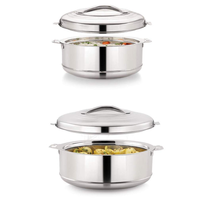 Magnus Rio Stainless Steel Casserole with Stainless Steel Lid - Set of 2 (3000 ml + 5000 ml)