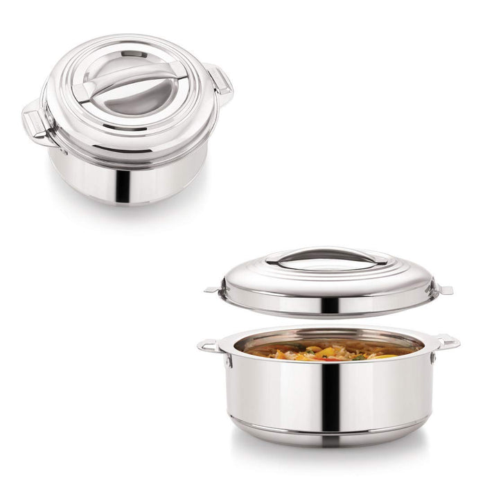 Magnus Rio Stainless Steel Casserole with Stainless Steel Lid - Set of 2 (1000 ml + 3000 ml)