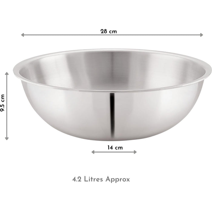 Magnus Triply Deep Tasla 4.2 L capacity 28 cm diameter (Stainless Steel, Aluminium, Induction Bottom)