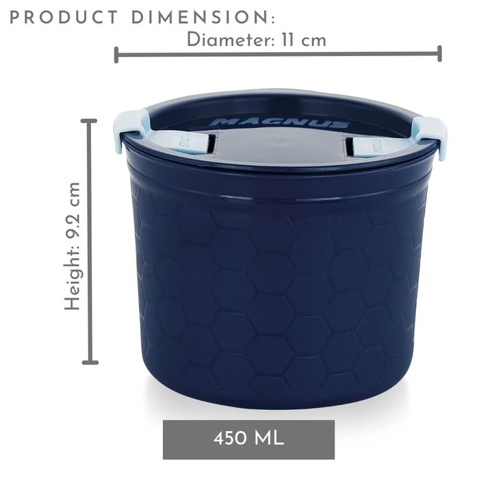 Magnus Steel, Plastic Utility Container - 450 ml  (Pack of 2, Black, Blue)