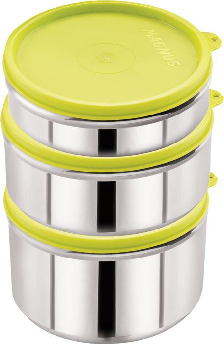 Magnus Klip Lock Airtight & Leak-proof Stainless Steel Containers Combo Set - Ideal Kitchen Accessories Items, Lunch Box, Lunch Boxes for Office Men