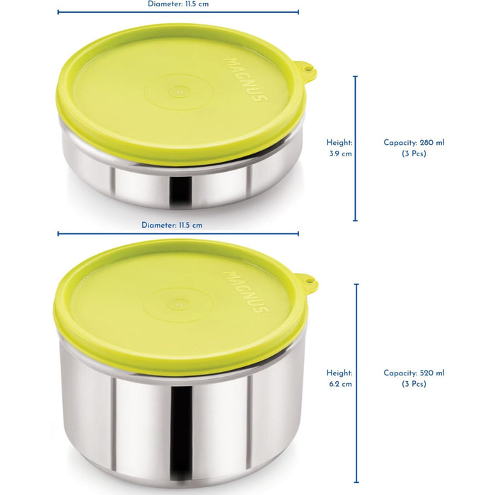 Easy Lock Stainless Steel Container Combo Set of 6