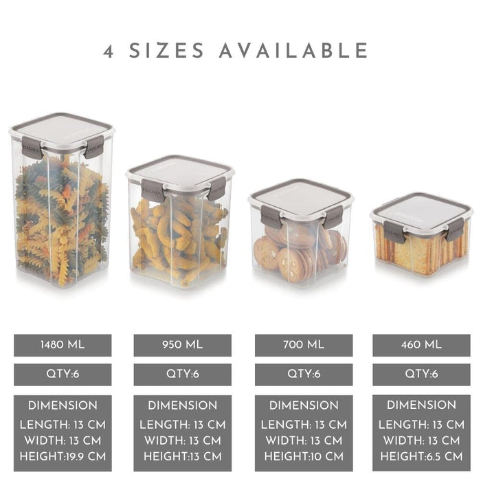 Magnus Modulock BPA Free Airtight & Leakproof Transparent Food Container Set (Set of 24)