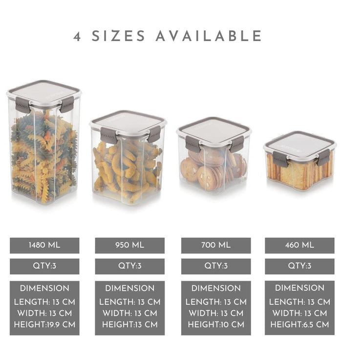 Magnus Modulock BPA Free Airtight & Leakproof Transparent Food Container Set (Set of 12)