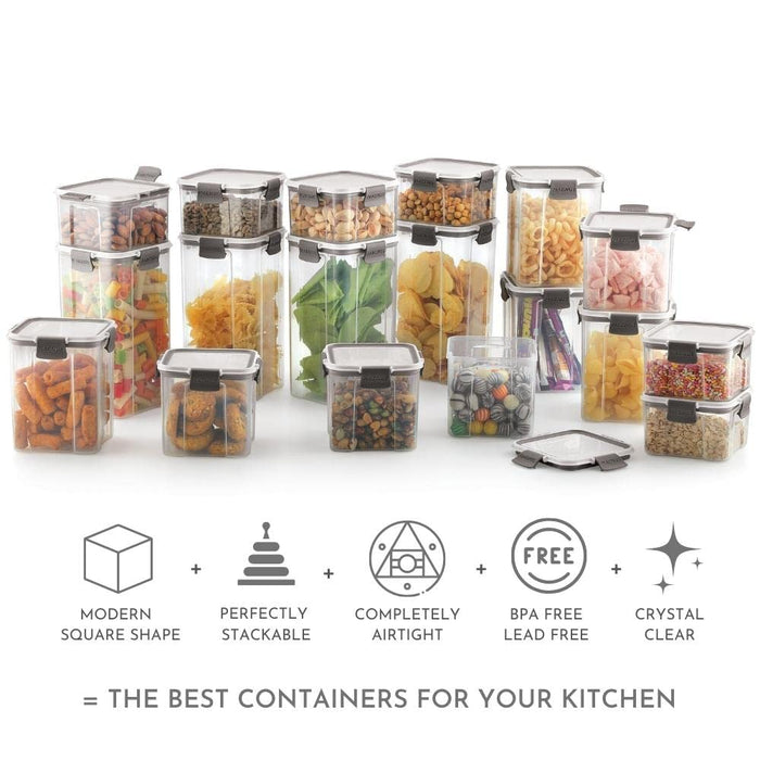 Magnus Modulock BPA Free Airtight & Leakproof Transparent Food Container Set (Set of 18)