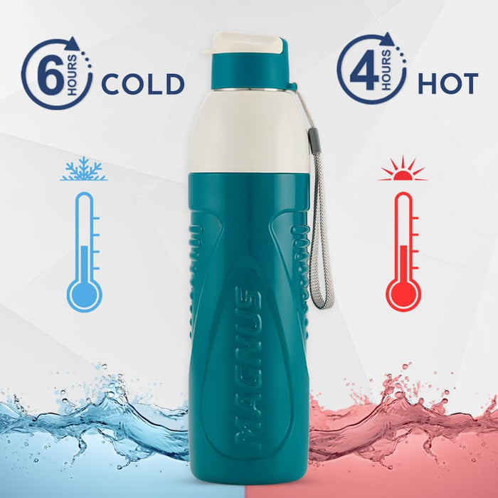 Magnus HyDrive 800 Sports Water Bottle - Insulated Bottle with Flip Lid, Leakproof Designed Bottle for Summer,Freezer-Friendly,Perfect for Kids & Adults for Office & School (Blue, 670ml)