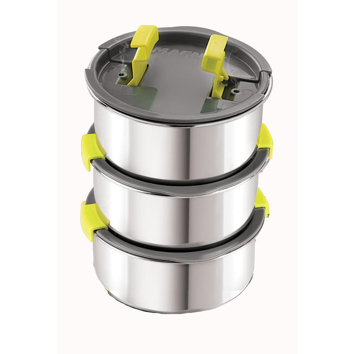 Steam Lock Airtight Stainless Steel Leakproof Container Set of 3
