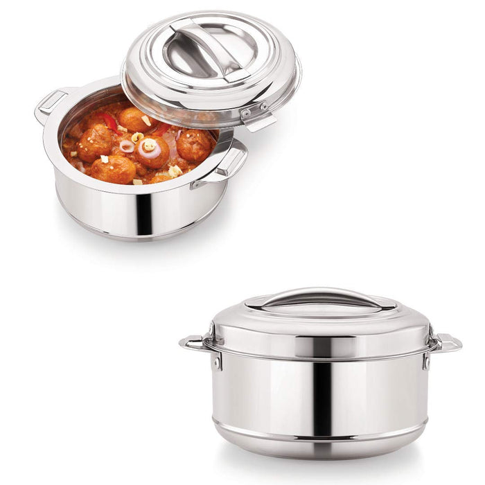 Magnus Rio Stainless Steel Casserole with Stainless Steel Lid - Set of 2 (1000ml,2000 ml)