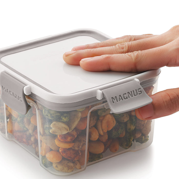 Magnus Modulock Trendy 2 Plastic BPA Free Food Container Set with Tray For Gifting Purpose (460 ml Each)