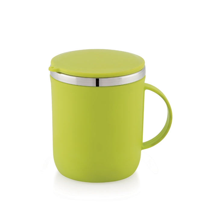 Magnus Espresso Mug | Green Stainless Steel Coffee Mug 300ML With Lid and Handle | Wide Mouth Mug Keeps Beverages Hot & Cold 300ML