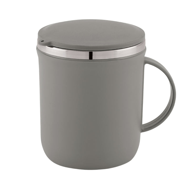 Magnus Espresso Mug | GREY Stainless Steel Coffee Mug 300ML With Lid and Handle | Wide Mouth Mug Keeps Beverages Hot & Cold 300ML